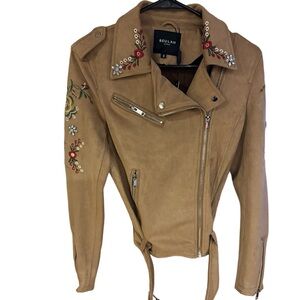 NWT Beulah Embroidered Moto Jacket